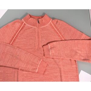 Tommy Bahama Sweater Mens XL Quarter Zip Raglan Sleeve Pigment Dyed Coral